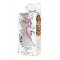 Анальна пробка B-Series Plug Jewellery Pearl Pink Heart, металева, рожева, S