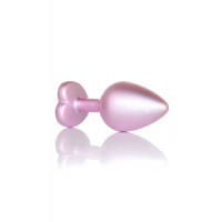 Анальна металева пробка Plug-Jewellery Pearl Pink Heart PLUG- Clear L
