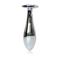 Анальна пробка Boss Series Plug Jewellery Silver Rose, металева, рожева, M
