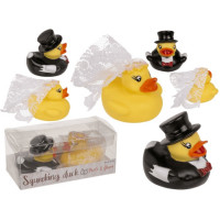 Іграшка качки Squeaking Ducks Bride & Groom, наречений і наречена, 6 см