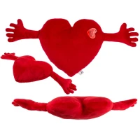 М'яка іграшка серце Red Plush Heart With Arms, 70 см — Переглянути зображення 1