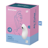Вакуумний стимулятор клітора для жінок з вібрацією Satisfyer Vulva Lover 2, білий