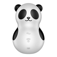 Вакуумний стимулятор клітора для жінок з вібрацією Satisfyer Pocket Panda, чорно-білий