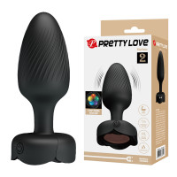 Анальна пробка з вібрацією та підсвічуванням Pretty Love Varian, чорна