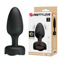 Анальна пробка з вібрацією та підсвічуванням Pretty Love Osborn, чорна
