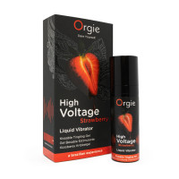 Збуджуючий гель з ефектом вібрації Orgie High Voltage Liquid Vibrator Strawberry, полуниця, 15 мл