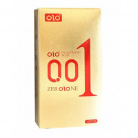 Презервативи Olo Foil 0.01 Gold, ультратонкі, з точками та ребрами, гіалуронова змазка, 10 шт