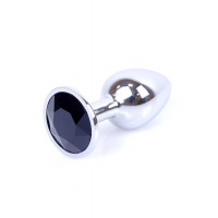 Анальна пробка B - Series HeavyFun Jewellery Silver Plug, чорна