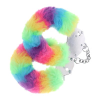 Пухнасті металеві наручники для рольових ігор Heavy-duty Fluffy Handcuffs - Multicolor 1