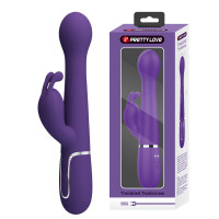 Вібратор з ротацією і поштовхами Pretty Love Dejon dark Purple фіолетовий