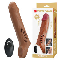 Насадка  на пеніс з пультом керування PRETTY LOVE PENIS SLEEVE, TPE,3 removeable 1 inch extenders