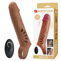 Насадка  на пеніс з пультом керування PRETTY LOVE PENIS SLEEVE, TPE,3 removeable 1 inch extenders — Просмотреть изображение 1
