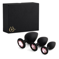 Силіконовий набір плагів Jewellery Silicone PLUG SET Black, чорний