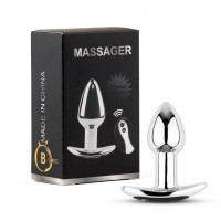 Металевий вібро-плаг Metal Butt Plug S Vibrator USB з дистанційним керуванням