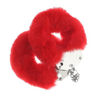 Пухнасті металеві наручники для рольових ігор Heavy-duty Fluffy Handcuffs Red