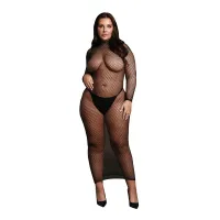 Жіноча довга сукня з сітчастою структурою та коміром-гольф Le Désir Long Dress Fishnet, чорна — Переглянути зображення 1