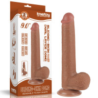 Реалістичний фалоімітатор 9 Sliding Skin Dual Layer Dong Brown