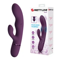 Вібратор-кролик PRETTY LOVE Zach Purple, силікон, фіолетовий, стимуляція, вібрація та пульсація — Просмотреть изображение 1
