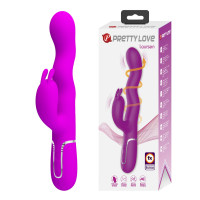 Вібратор-кролик PRETTY LOVE Laursen Purple, силікон, фіолетовий, 7 режимів вібрації та 4 хвилі