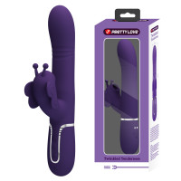 Вібратор-кролик PRETTY LOVE Twinkled Tenderness Purple, силікон, фіолетовий, подвійна стимуляція
