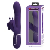 Вібратор-кролик PRETTY LOVE Twinkled Tenderness Purple, силікон, фіолетовий, подвійна стимуляція — Переглянути зображення 1
