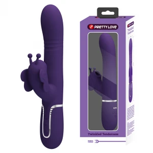 Вібратор-кролик PRETTY LOVE Twinkled Tenderness Purple, силікон, фіолетовий, подвійна стимуляція