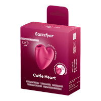 Рожевий компактний стимулятор-серце з Air Pulse та вібрацією Satisfyer Cutie Heart, 8 см