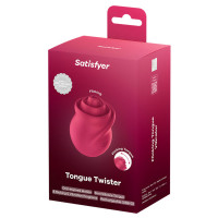 Червоний стимулятор із рухомим язичком та вібрацією Satisfyer Tongue Twister, 8,8 см