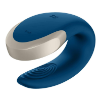Вібратор Satisfyer Double Love Luxury Partner Vibrator, синій — Переглянути зображення 5