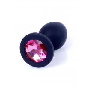 Анальна пробка Jawellery Black Silikon PLUG SmallPink Diamond