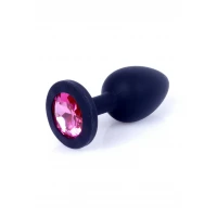 Анальна пробка Jawellery Black Silikon PLUG SmallPink Diamond — Переглянути зображення 5