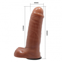 Страпон з вібрацією Ultra Passionate Harness Realdeal Penis Strap On, коричневий — Просмотреть изображение 3