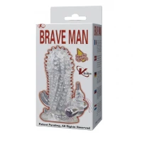 Насадка на пеніс з вібрацією Brave Man, прозора — Переглянути зображення 6