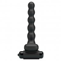 Віброкільце з анальним стимулятором Pretty Love Hercules Penis Sheath III, чорне — Просмотреть изображение 8