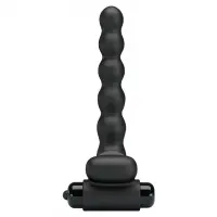 Віброкільце з анальним стимулятором Pretty Love Hercules Penis Sheath III, чорне — Переглянути зображення 8
