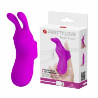 Насадка на палець з вібрацією Pretty Love Finger Bunny, фіолетова