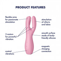 Кліторальний вібратор Satisfyer Threesome 3, рожевий