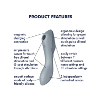Вакуумний стимулятор клітора для жінок з вібрацією Satisfyer Curvy Trinity 3, сірий — Просмотреть изображение 6