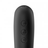 Вакуумний стимулятор клітора для жінок з вібрацією Satisfyer Dual Kiss, чорний