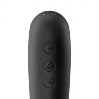 Вакуумний стимулятор клітора для жінок з вібрацією Satisfyer Dual Kiss, чорний