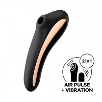 Вакуумний стимулятор клітора для жінок з вібрацією Satisfyer Dual Kiss, чорний — Просмотреть изображение 3