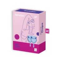 Набір з 2 менструальних чаш Satisfyer Feel Good, темно-сині — Переглянути зображення 5
