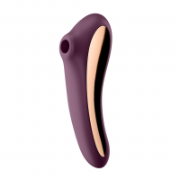 Вакуумний стимулятор клітора для жінок з вібрацією Satisfyer Dual Kiss, фіолетовий — Просмотреть изображение 6