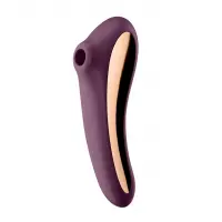 Вакуумний стимулятор клітора для жінок з вібрацією Satisfyer Dual Kiss, фіолетовий — Просмотреть изображение 6