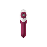 Вакуумний стимулятор клітора для жінок з вібрацією Satisfyer Dual Crush, бордовий