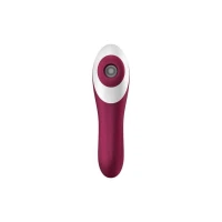 Вакуумний стимулятор клітора для жінок з вібрацією Satisfyer Dual Crush, бордовий — Переглянути зображення 2