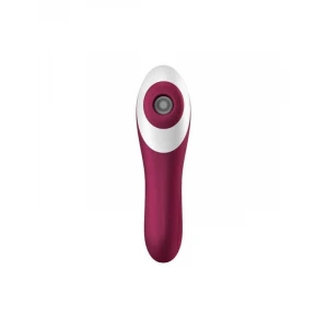 Вакуумний стимулятор клітора для жінок з вібрацією Satisfyer Dual Crush, бордовий