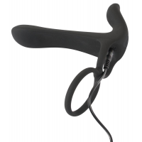Насадка на пеніс з ерекційним кільцем і вібрацією Black Velvets Couple's Vibrator, чорна — Просмотреть изображение 8