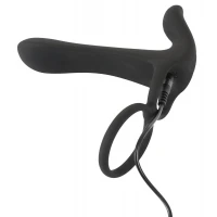 Насадка на пеніс з ерекційним кільцем і вібрацією Black Velvets Couple's Vibrator, чорна — Просмотреть изображение 8