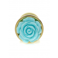 Анальна пробка B - Series HeavyFun Jewellery Gold Plug, світло-блакитна — Просмотреть изображение 3
